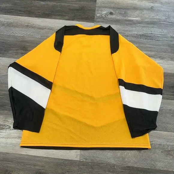 Vintage Teamwork Athletic Apparel Yellow Mens XL CAT Caterpillar Hockey Jersey